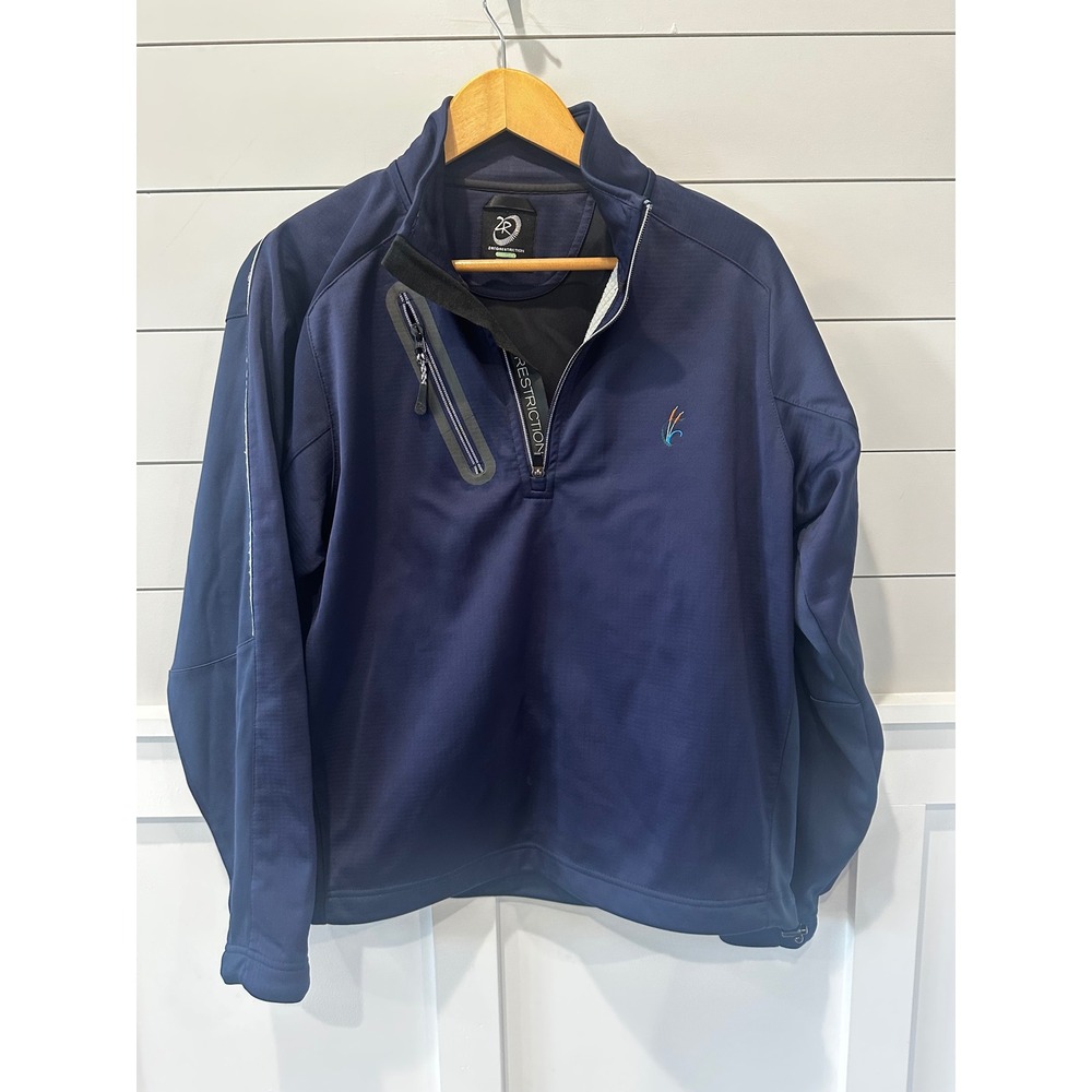 Zero Restriction Mens Tour Series 1/4 Zip Golf Pullover Wind Jacket Navy Blue S